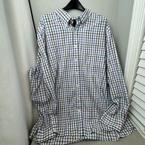 Saddlebred Men’s 3XLT Plaid Button-Up Shirt – Green/Blue/White/Plum – LongSleeve